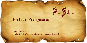Halma Zsigmond névjegykártya