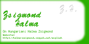 zsigmond halma business card